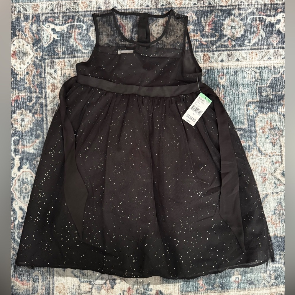 2/$20 Chic Black Kids Dress with Sparkle Accents